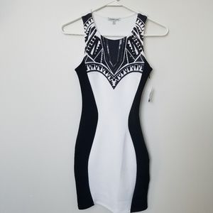 NWT black and white sequin dress